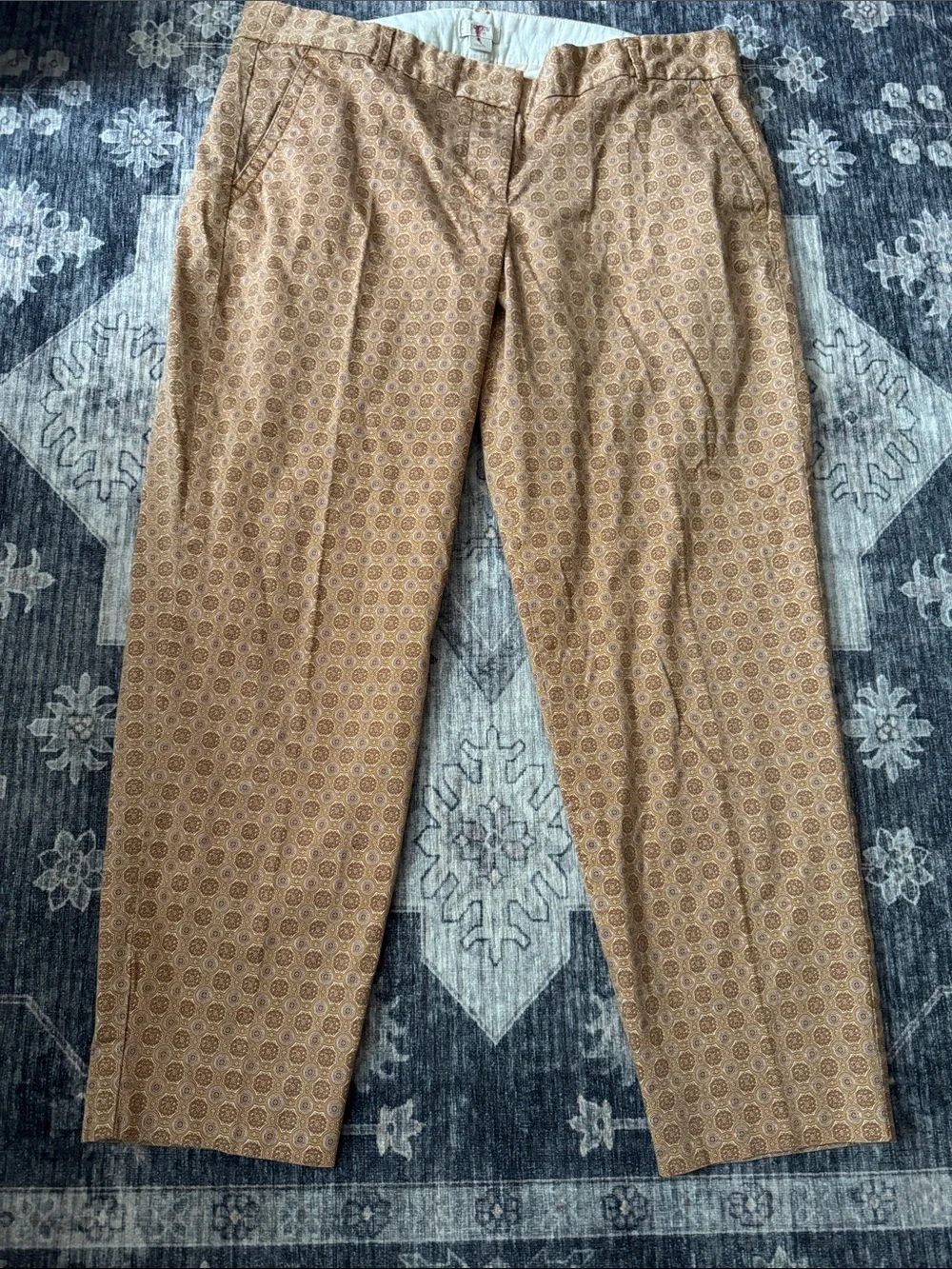 J. Crew Women's Tan Medallion Print Capris